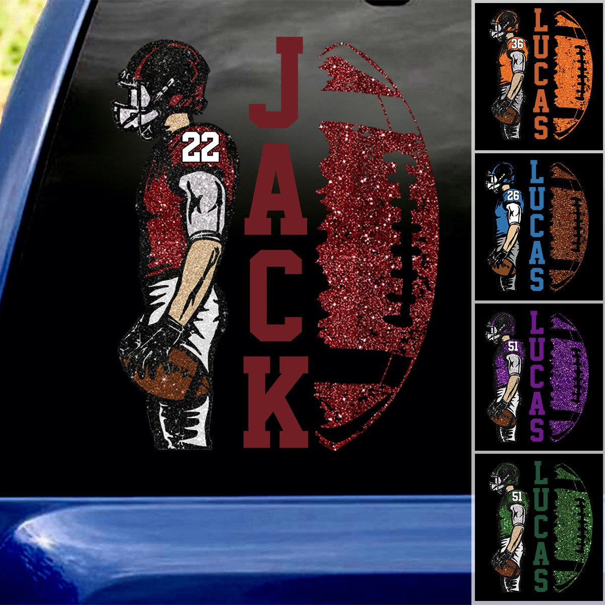 Personalized Football Player Game Day Sticker Decal
