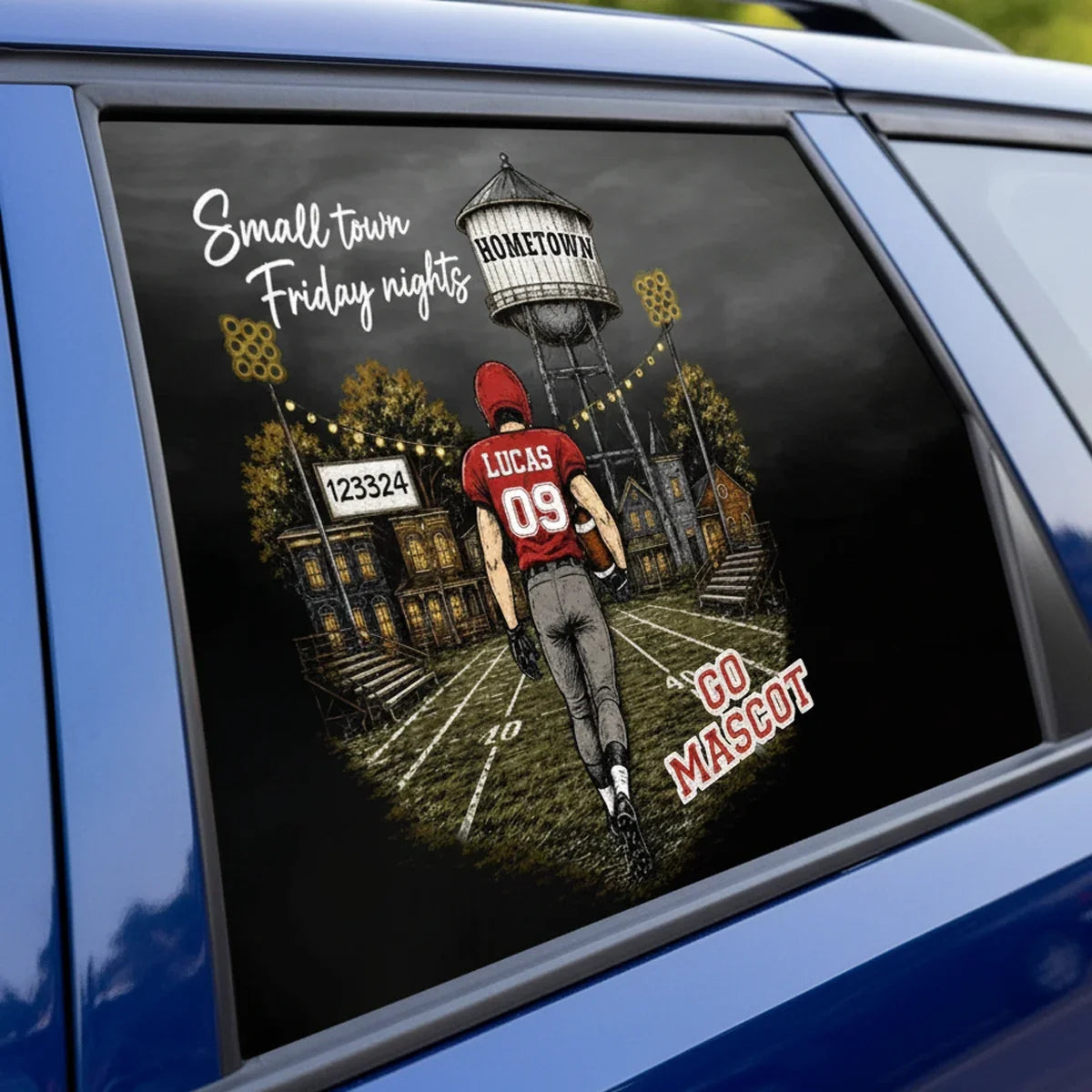 Small Town Friday Nights — Personalized Football Stadium Sticker Decal
