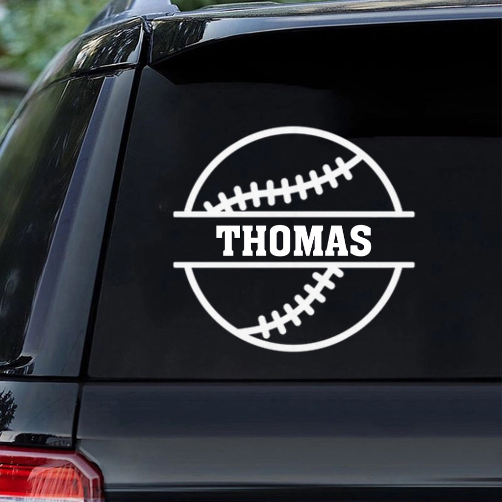 Personalized Sports Ball Decal — Custom Name & Number Sticker