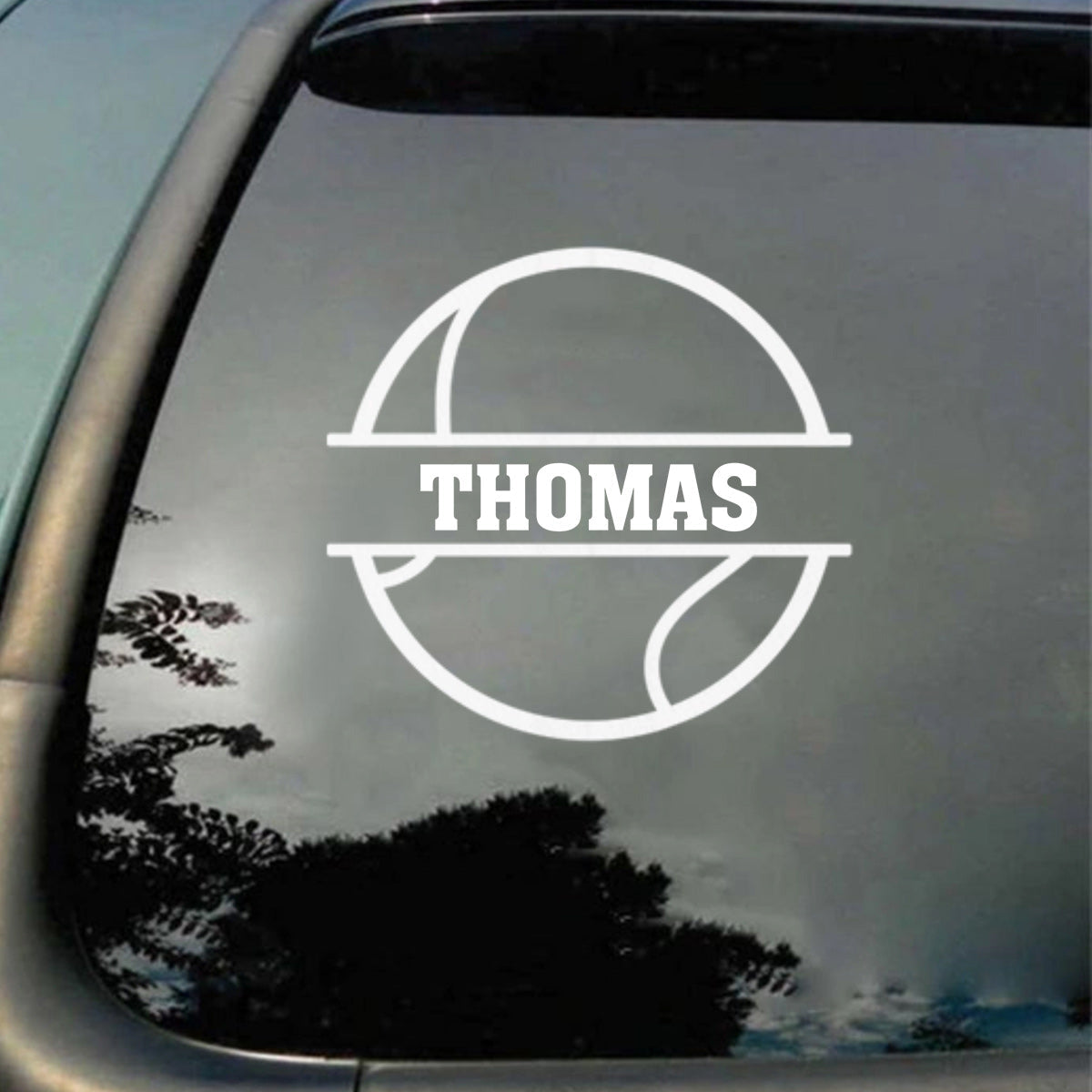 Personalized Sports Ball Decal — Custom Name & Number Sticker