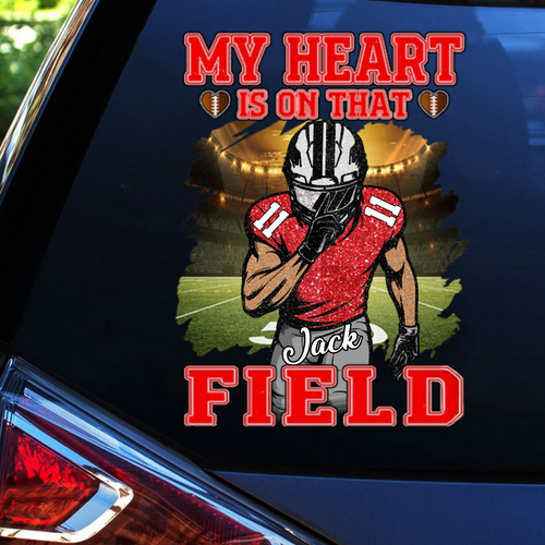 Custom Football Heart Car Decal