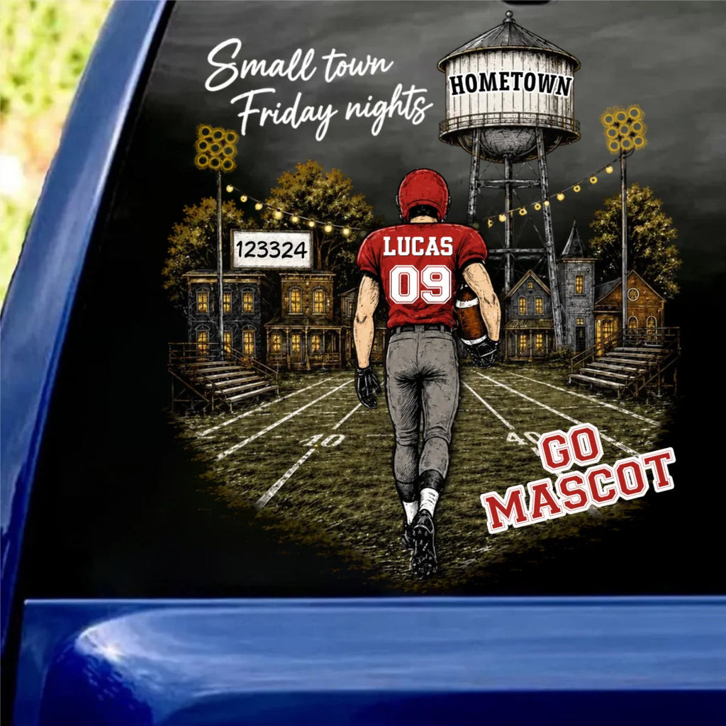 Small Town Friday Nights — Personalized Football Stadium Sticker Decal